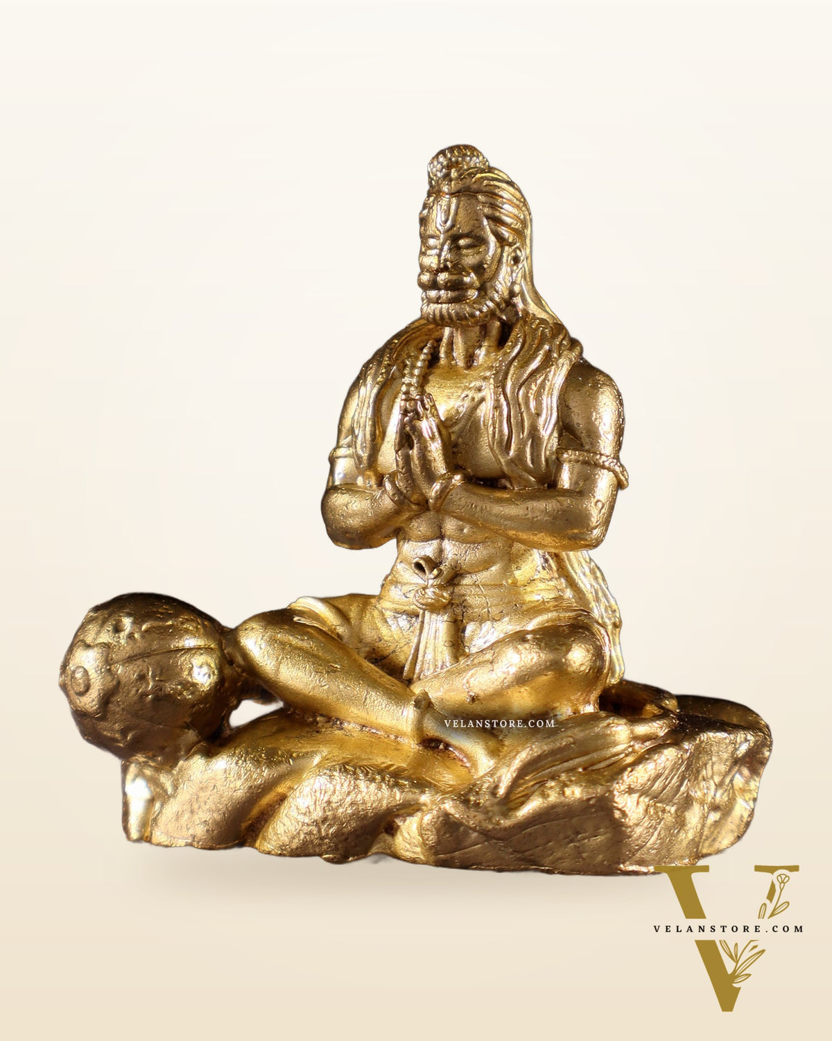 Pure Bronze Panchaloha Miniature Hanuman Idol in Anjali Mudra – 1.5"