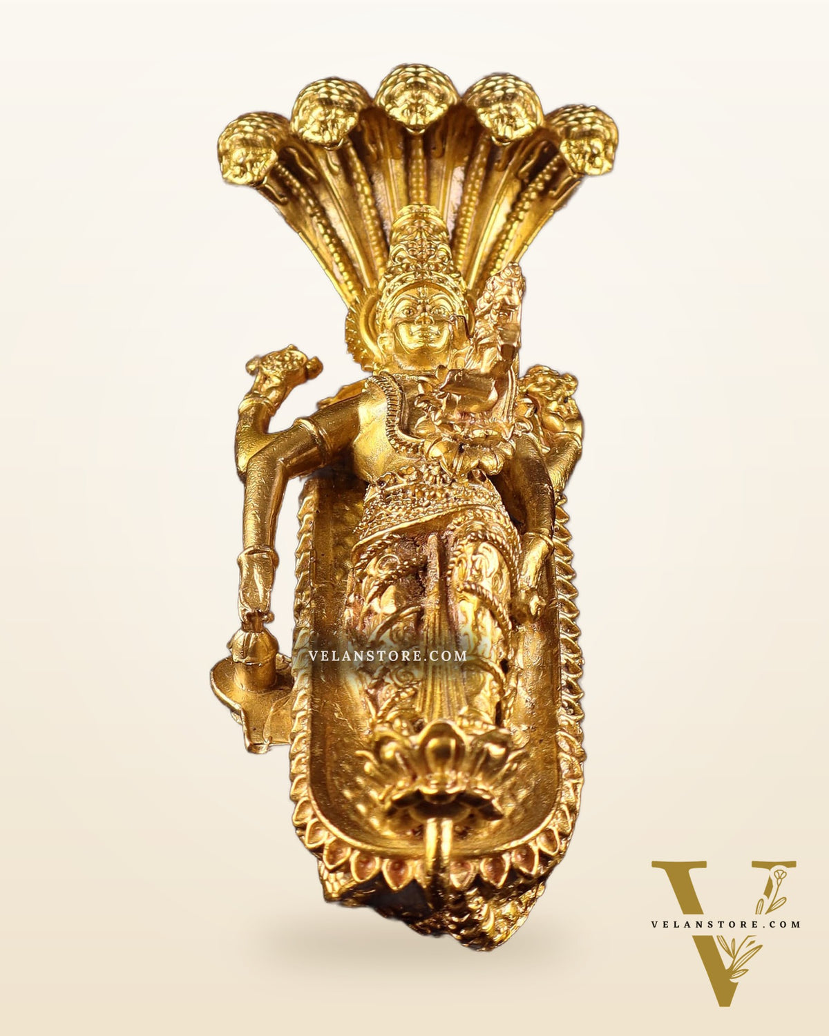 Pure Bronze Panchaloha Padmanabhaswamy Idol – Vishnu Resting on Sheshanaag