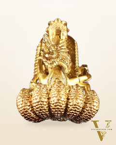 Pure Bronze Panchaloha Padmanabhaswamy Idol – Vishnu Resting on Sheshanaag