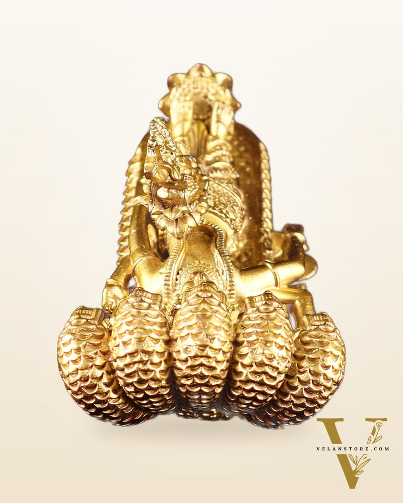 Pure Bronze Panchaloha Padmanabhaswamy Idol – Vishnu Resting on Sheshanaag