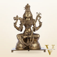 Pure Bronze Panchaloha Rajrajeshwari Lalitha Devi Statue - 16.5"