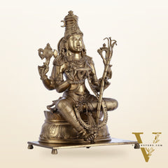 Pure Bronze Panchaloha Rajrajeshwari Lalitha Devi Statue - 16.5"