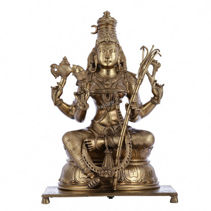 Pure Bronze Panchaloha Rajrajeshwari Lalitha Devi Statue - 16.5"