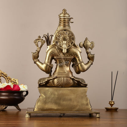 Pure Bronze Panchaloha Rajrajeshwari Lalitha Devi Statue - 16.5"