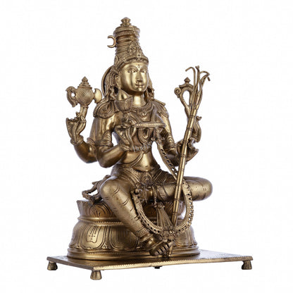 Pure Bronze Panchaloha Rajrajeshwari Lalitha Devi Statue - 16.5"
