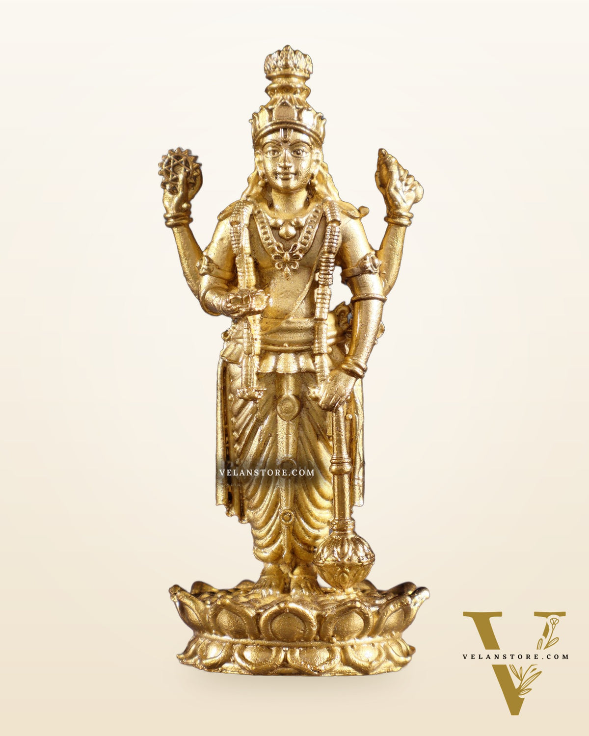 Pure Bronze Panchaloha Satyanarayana Standing Lord Vishnu Idol – 3"