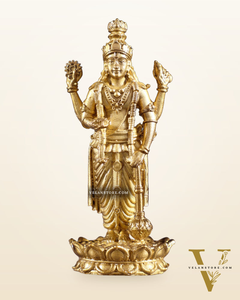 Pure Bronze Panchaloha Satyanarayana Standing Lord Vishnu Idol – 3"