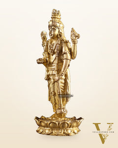 Pure Bronze Panchaloha Satyanarayana Standing Lord Vishnu Idol – 3"