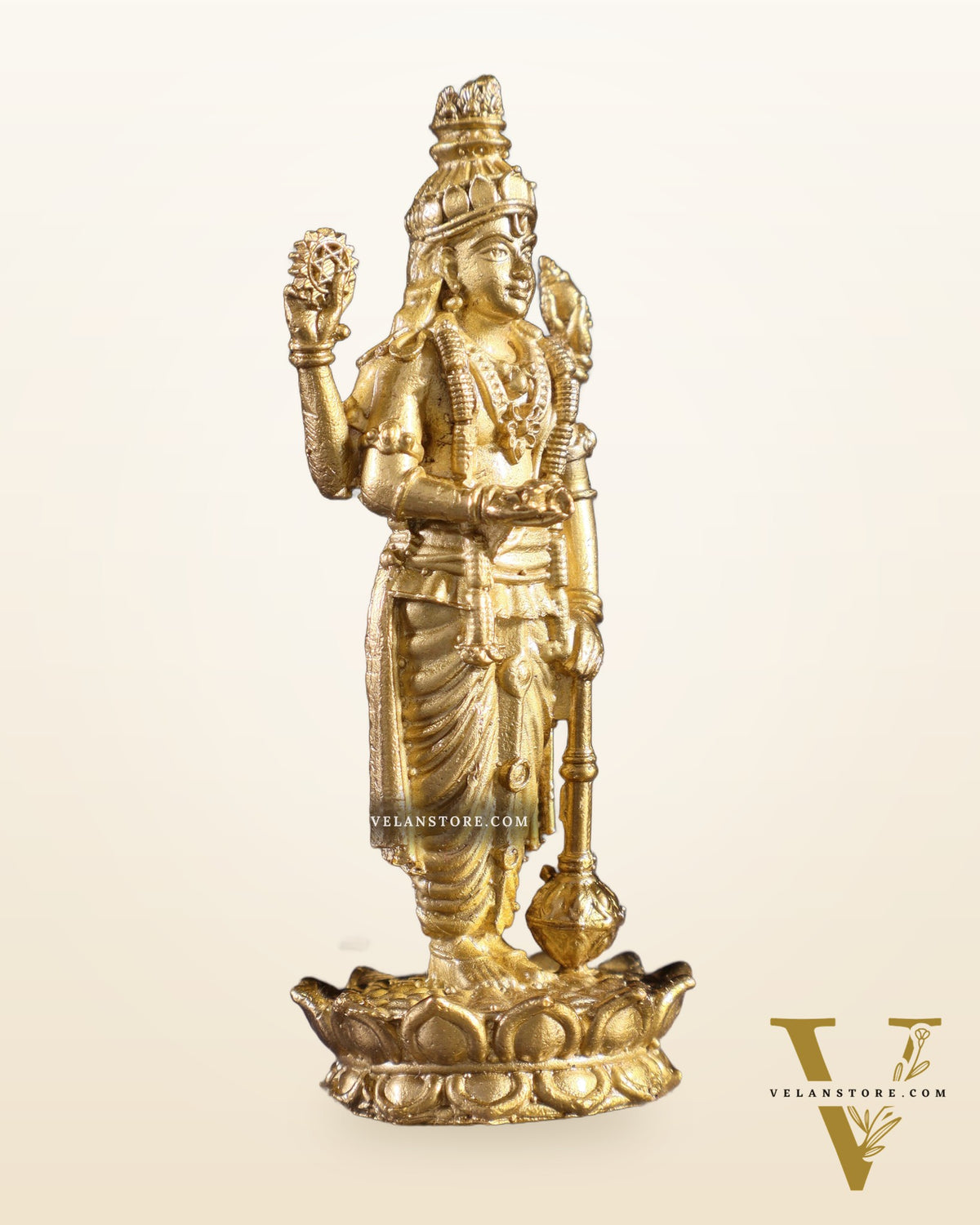 Pure Bronze Panchaloha Satyanarayana Standing Lord Vishnu Idol – 3"