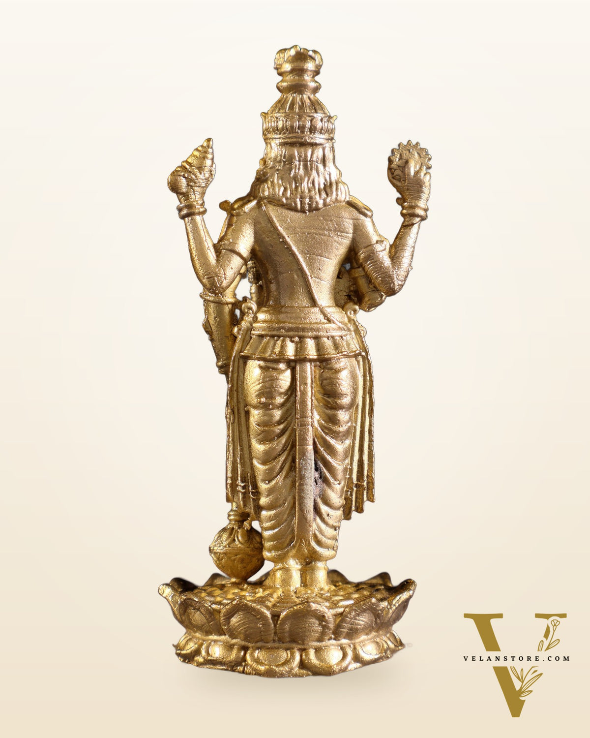 Pure Bronze Panchaloha Satyanarayana Standing Lord Vishnu Idol – 3"