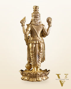 Pure Bronze Panchaloha Satyanarayana Standing Lord Vishnu Idol – 3"