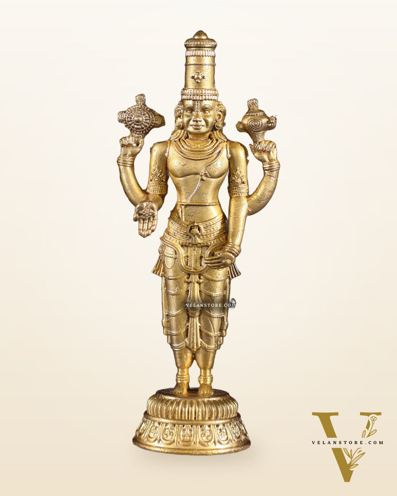 Pure Bronze Panchaloha Tirupati Balaji (Perumal) Idol – 4.5"