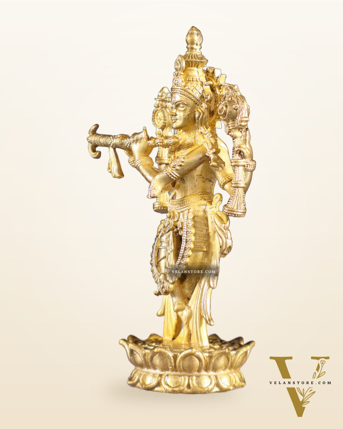 Pure Bronze Panchaloha Vishnu Roopam Krishna Idol - 4"