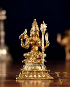 Pure Bronze Rajarajeshwari Lalita Devi Idol | 3" (7.6 cm) Panchaloha Tripura Sundari