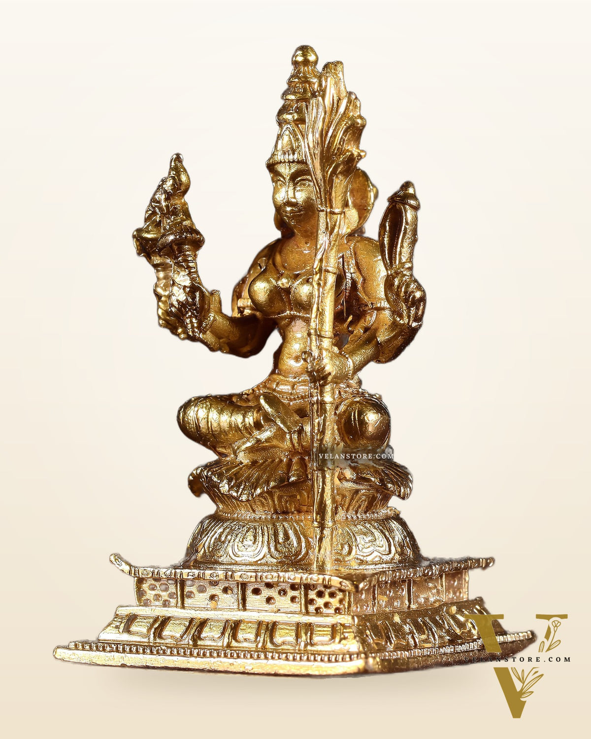 Pure Bronze Rajarajeshwari Lalita Devi Idol | 3" (7.6 cm) Panchaloha Tripura Sundari