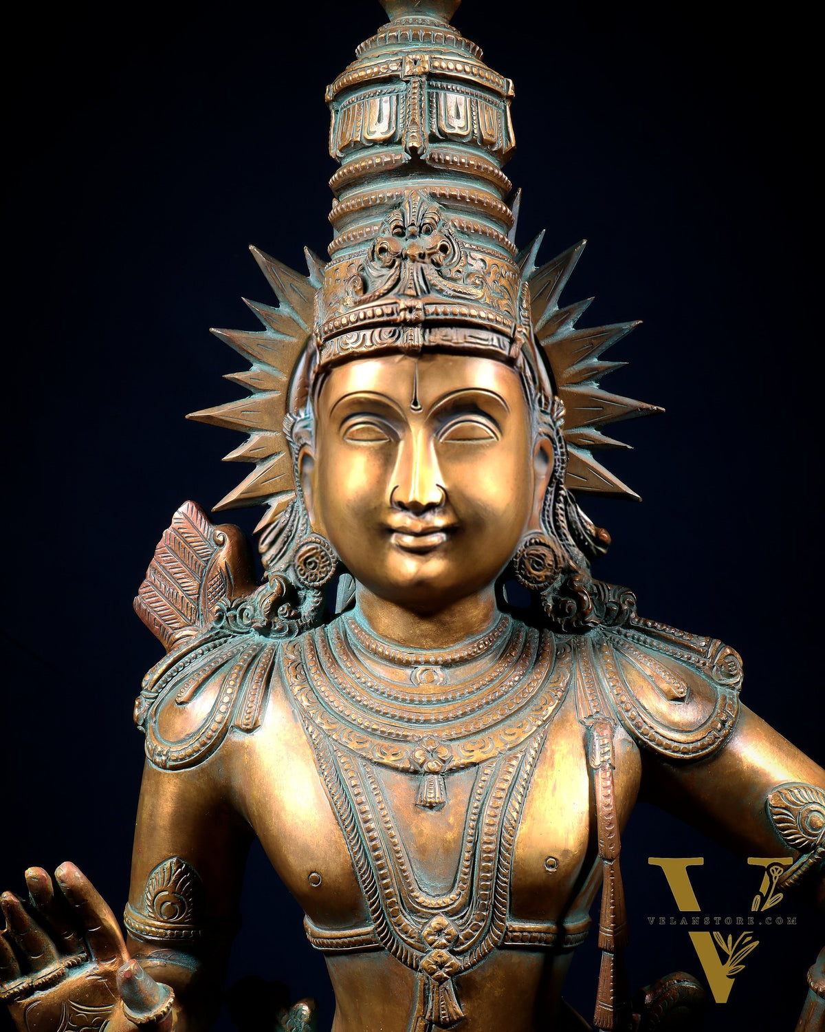 Pure Bronze Ram Sita Statues – Chola Patina Finish 31"