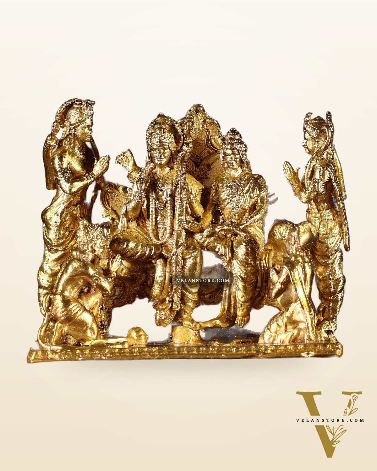 Pure Bronze Ramapatabhishekam Ram Darbar Idol | 2.75" (7 cm) Panchaloha Statue