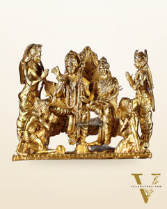 Pure Bronze Ramapatabhishekam Ram Darbar Idol | 2.75" (7 cm) Panchaloha Statue