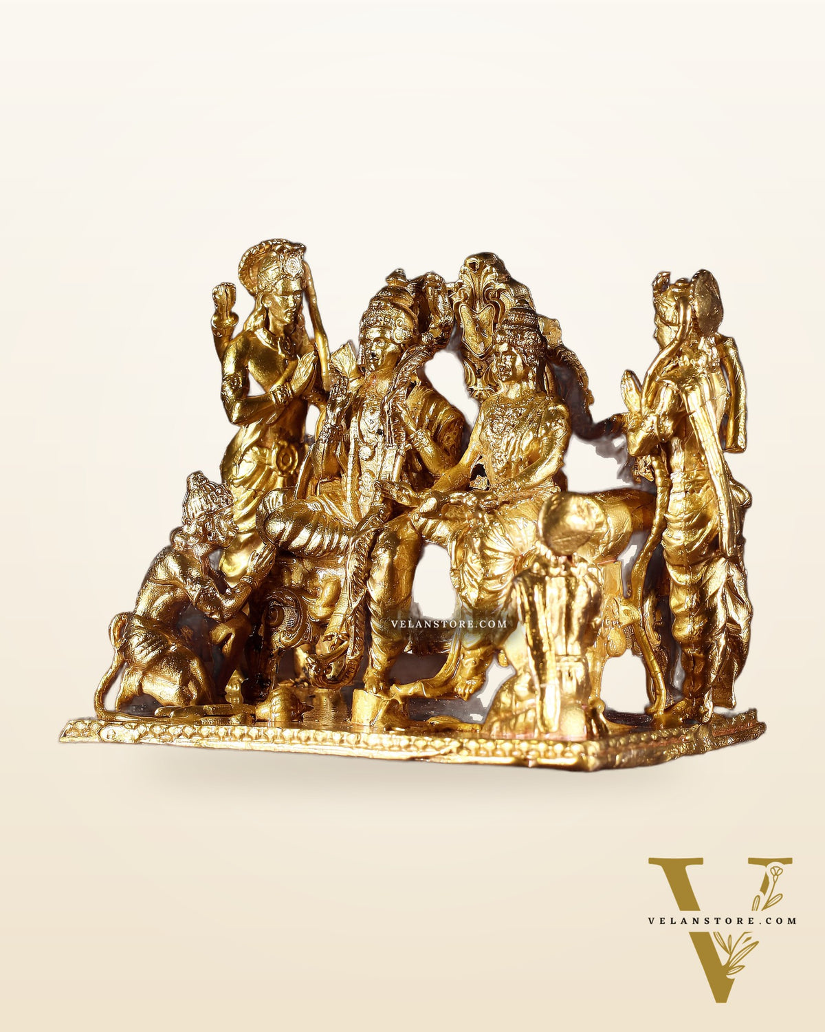 Pure Bronze Ramapatabhishekam Ram Darbar Idol | 2.75" (7 cm) Panchaloha Statue