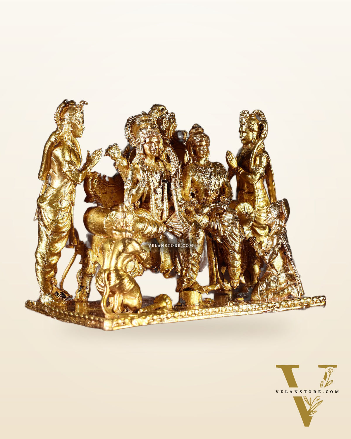 Pure Bronze Ramapatabhishekam Ram Darbar Idol | 2.75" (7 cm) Panchaloha Statue
