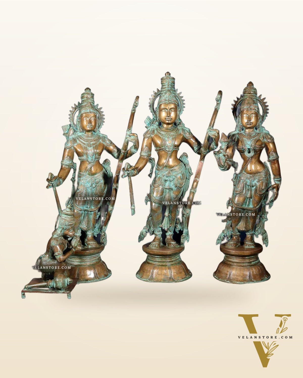 Pure Bronze Ramar Set (Ram Darbar) – Vintage Chola Patina 29", 85 kgs.