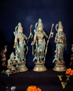 Pure Bronze Ramar Set (Ram Darbar) – Vintage Chola Patina 29", 85 kgs.