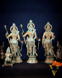 Pure Bronze Ramar Set (Ram Darbar) – Vintage Chola Patina 29", 85 kgs.