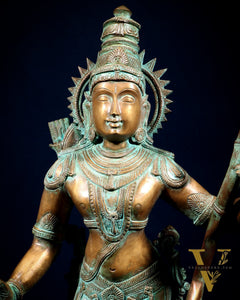 Pure Bronze Ramar Set (Ram Darbar) – Vintage Chola Patina 29", 85 kgs.