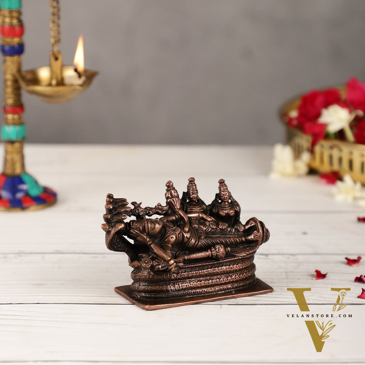 Pure Copper Ananta Padmanabha Swamy Idol 3 inch
