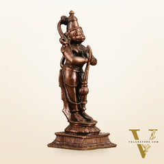 Pure Copper Anjaneya Hanuman Standing Namaskar Idol - 4 in Height