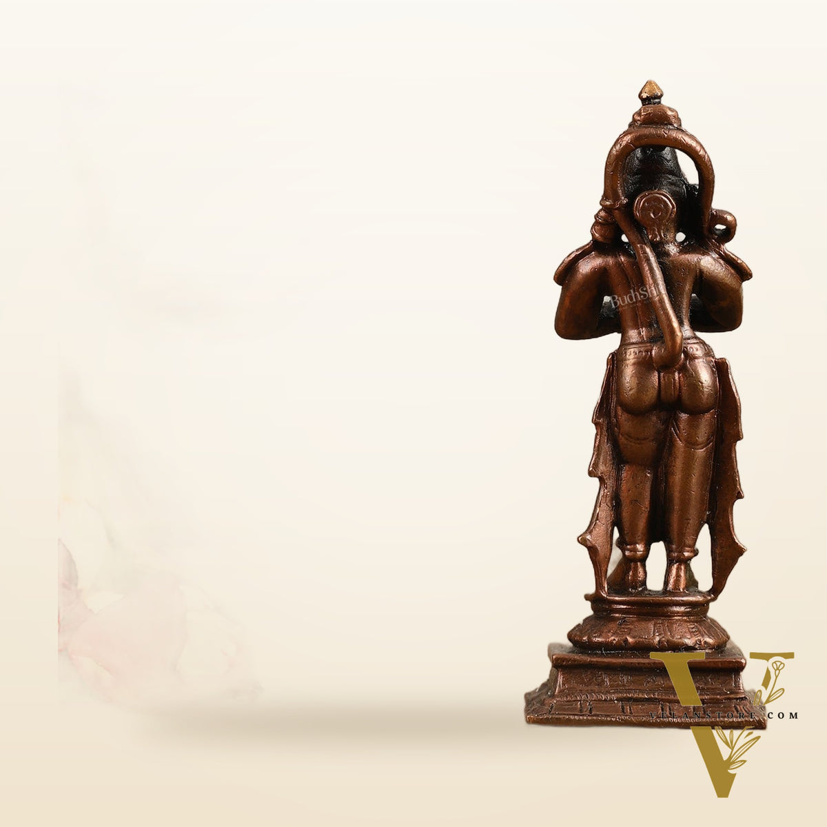 Pure Copper Anjaneya Hanuman Standing Namaskar Idol - 4 in Height
