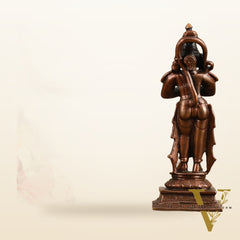 Pure Copper Anjaneya Hanuman Standing Namaskar Idol - 4 in Height