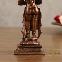 Pure Copper Anjaneya Hanuman Standing Namaskar Idol - 4 in Height