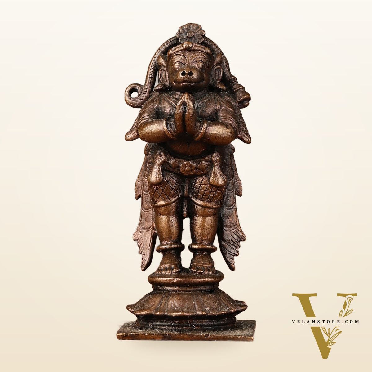 Pure Copper anjaneya Standing Hanuman Idol - 3-inch
