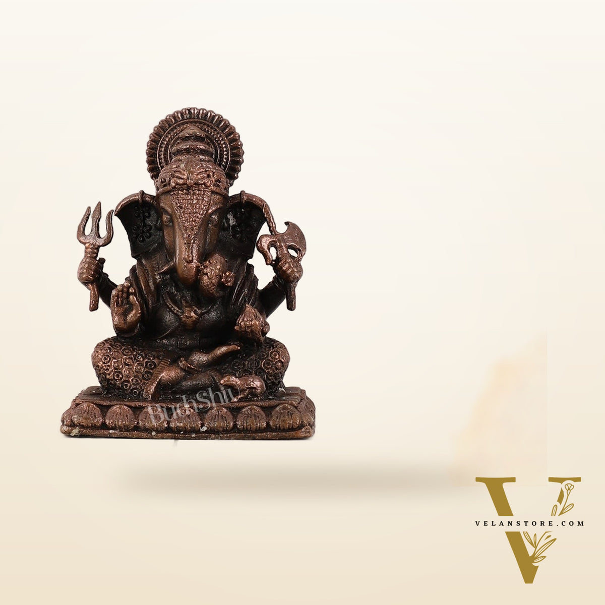 Pure Copper Dagduseth Ganapati Idol - 2"