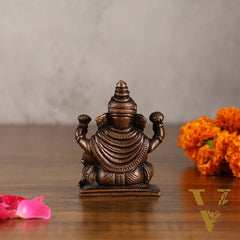 Pure Copper Dagduseth Ganapati Idol - 3" Height