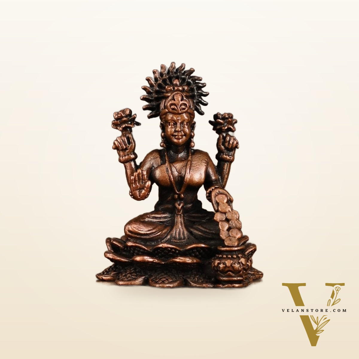 Pure Copper Dhan Lakshmi Idol | 2 Inch Height