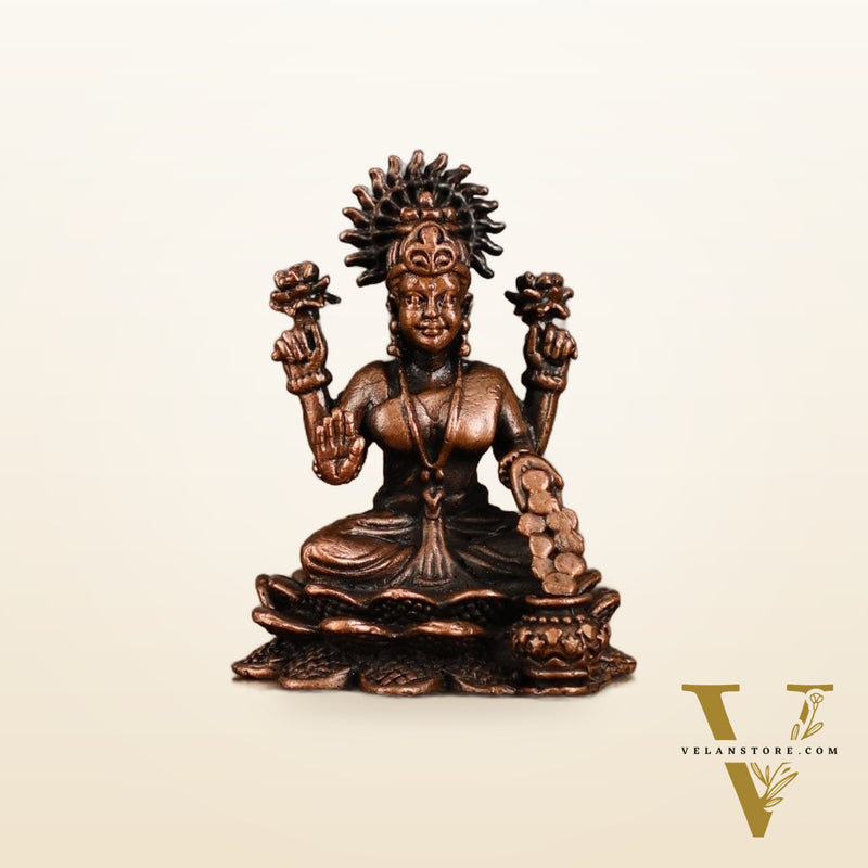 Pure Copper Dhan Lakshmi Idol | 2 Inch Height