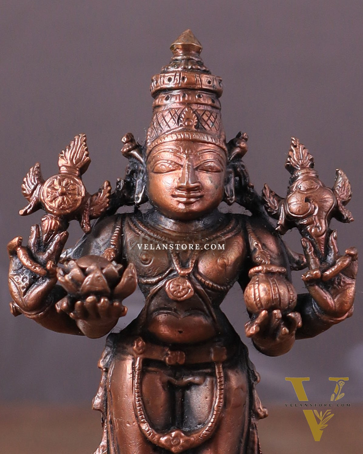 Pure Copper Dhanvantari Idol – 4"