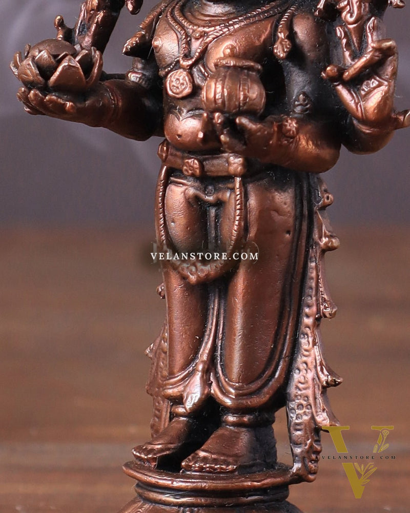 Pure Copper Dhanvantari Idol – 4"