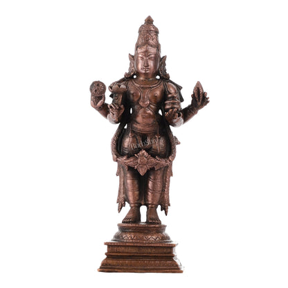 Pure Copper Dhanvantari Idol | Height 6.5 inches | BudhShiv Brass Handicrafts