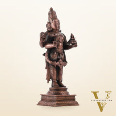 Pure Copper Dhanvantari Idol | Height 6.5 inches | BudhShiv Brass Handicrafts