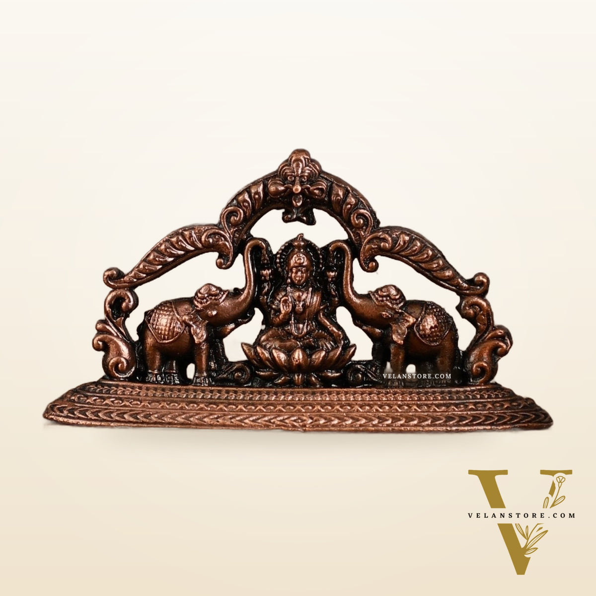 Pure Copper Gajalakshmi Idol Symbol | 1.5 Inch