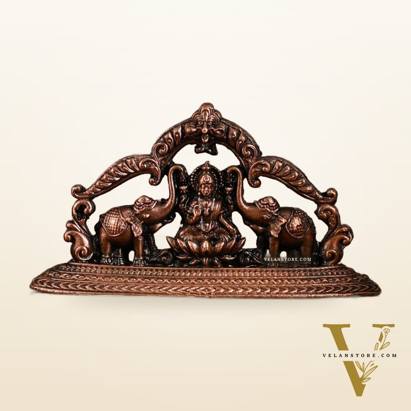 Pure Copper Gajalakshmi Idol Symbol | 1.5 Inch