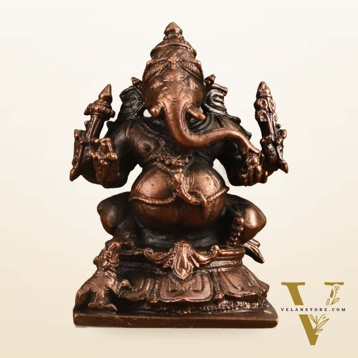 Pure Copper Ganapati Idol - 3 in Height