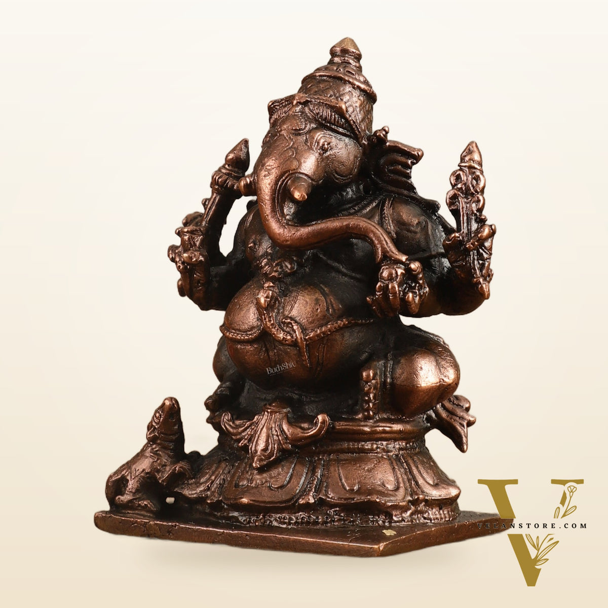 Pure Copper Ganapati Idol - 3 in Height