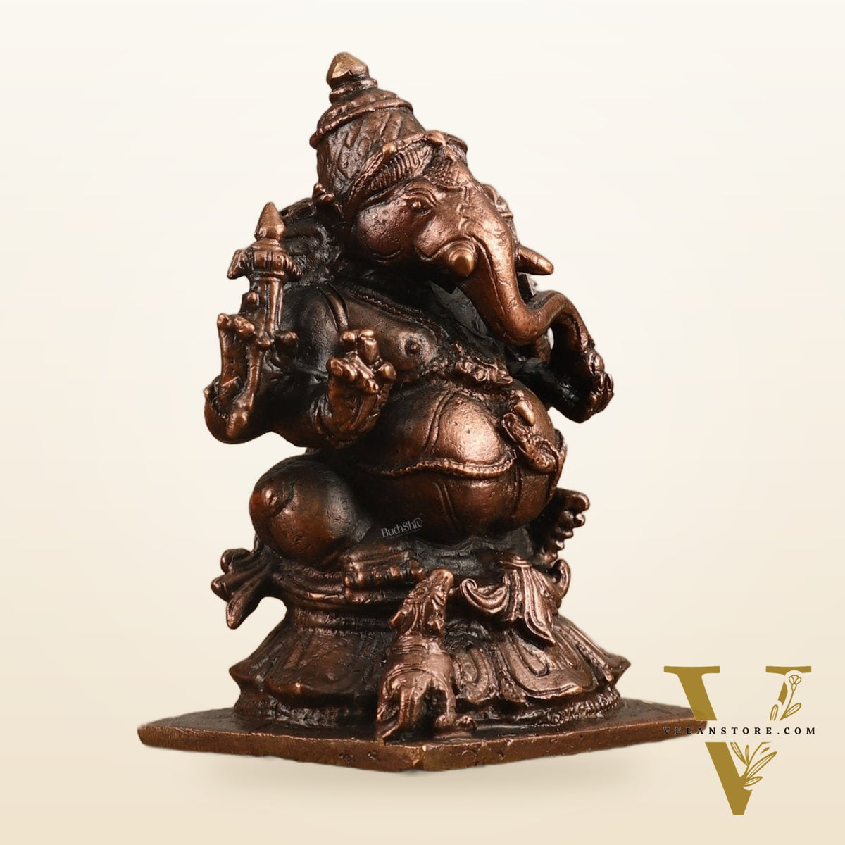 Pure Copper Ganapati Idol - 3 in Height