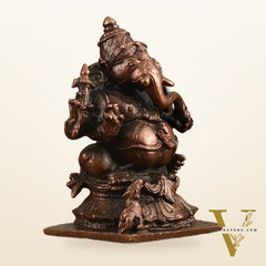 Pure Copper Ganapati Idol - 3 in Height