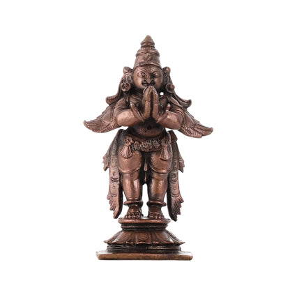 Pure Copper Garuda Namaste Idol | Height 3.5 inch |