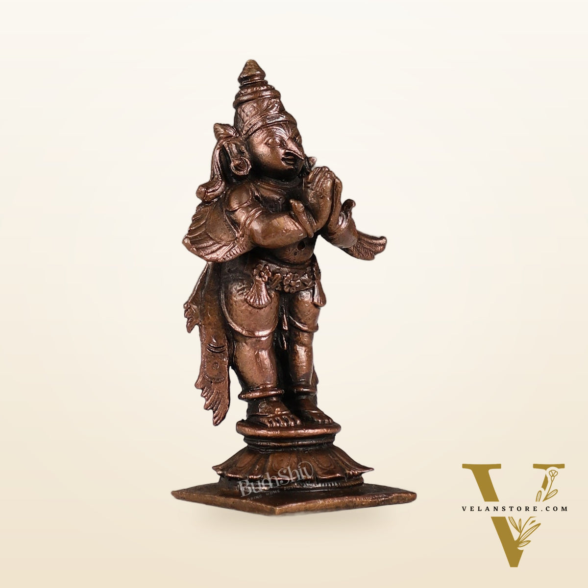 Pure Copper Garuda Namaste Idol | Height 3.5 inch |